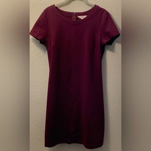 Brooks Brothers Burgundy Red Merlot Short Sleeve Sheath Dress Size Medium